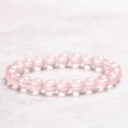 Natural Rose Quartz Beaded Bracelet