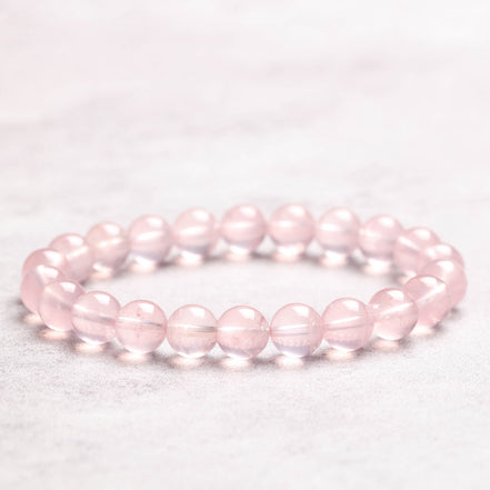 Natural Rose Quartz Beaded Bracelet