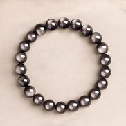 Natural Silver Sheen Obsidian Beaded Bracelet