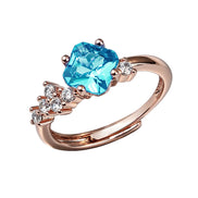 Multi-color Cushion Cluster Zircon Ring