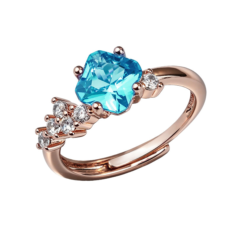 Multi-color Cushion Cluster Zircon Ring