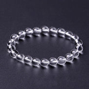High Clarity Clear Quartz Beaded Bracelet