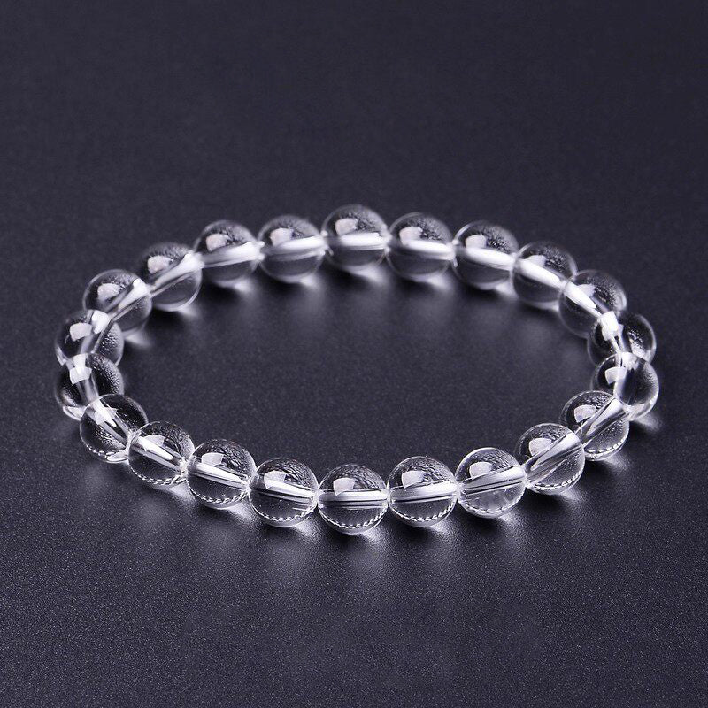 High Clarity Clear Quartz Beaded Bracelet