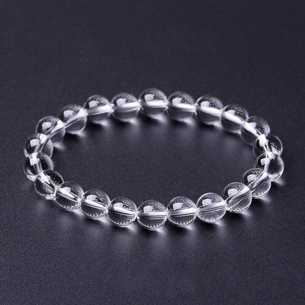 High Clarity Clear Quartz Beaded Bracelet