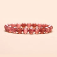 Natural Strawberry Quartz Beaded Bracelet