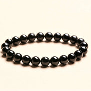 Natural Black Obsidian Beaded Bracelet