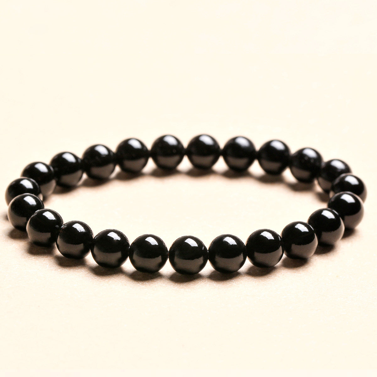 Natural Black Obsidian Beaded Bracelet