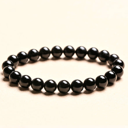 Natural Black Obsidian Beaded Bracelet