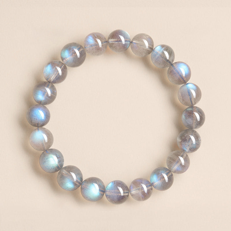 Natural Grey Moonstone Beaded Bracelet