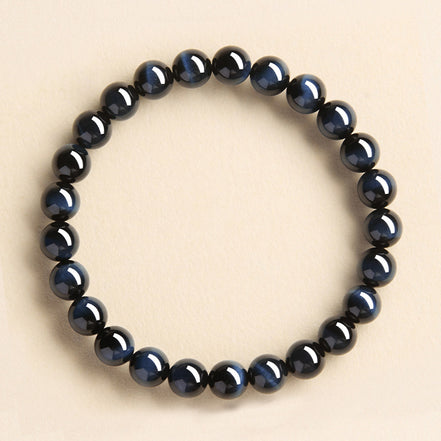 Natural Blue Tiger Eye Beaded Bracelet