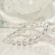High Clarity Clear Quartz Beaded Bracelet