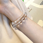 High Clarity Clear Quartz Beaded Bracelet