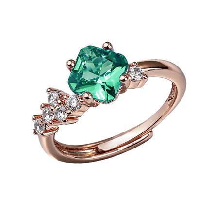 Multi-color Cushion Cluster Zircon Ring