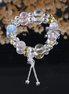 Clear Quartz Blue Moonstone Bracelet With Star Tassel Charm/CR-D65Q75