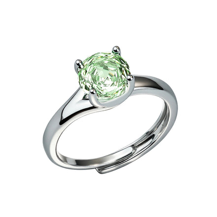 Multi-color Oval Four Prong Zircon Ring