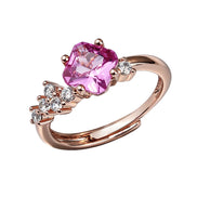 Multi-color Cushion Cluster Zircon Ring