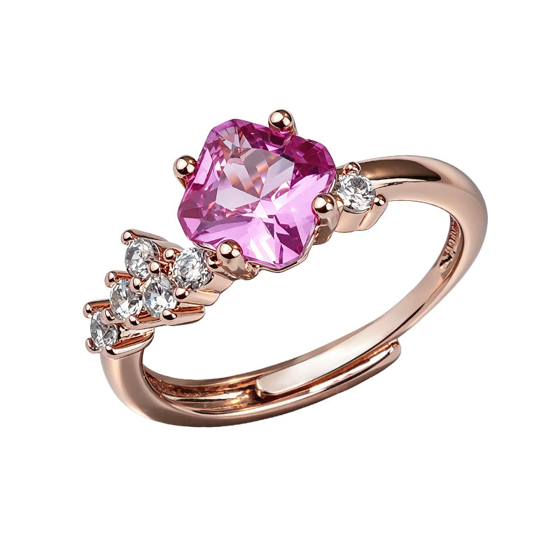 Multi-color Cushion Cluster Zircon Ring