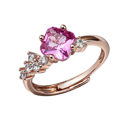 Multi-color Cushion Cluster Zircon Ring